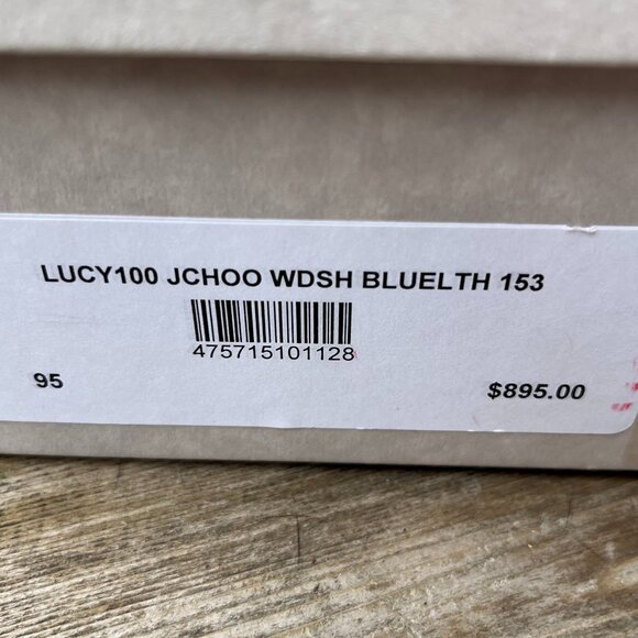 Jimmy Choo Lucy 100 Heels Metallic Denim Mirror Leather – Size 39.5 - Picture 3 of 10